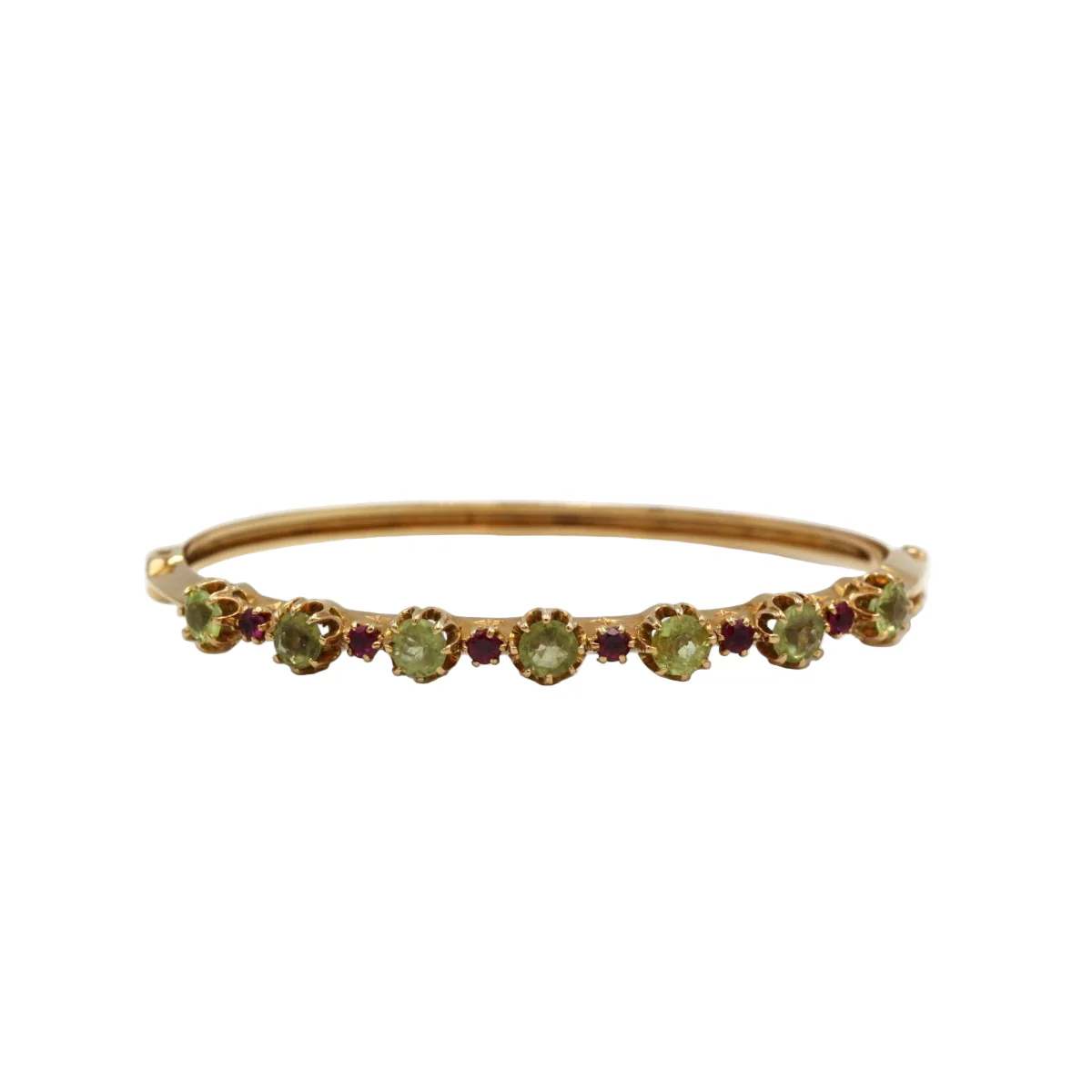 Bracelet Rigide - Or, Péridots et Rubis