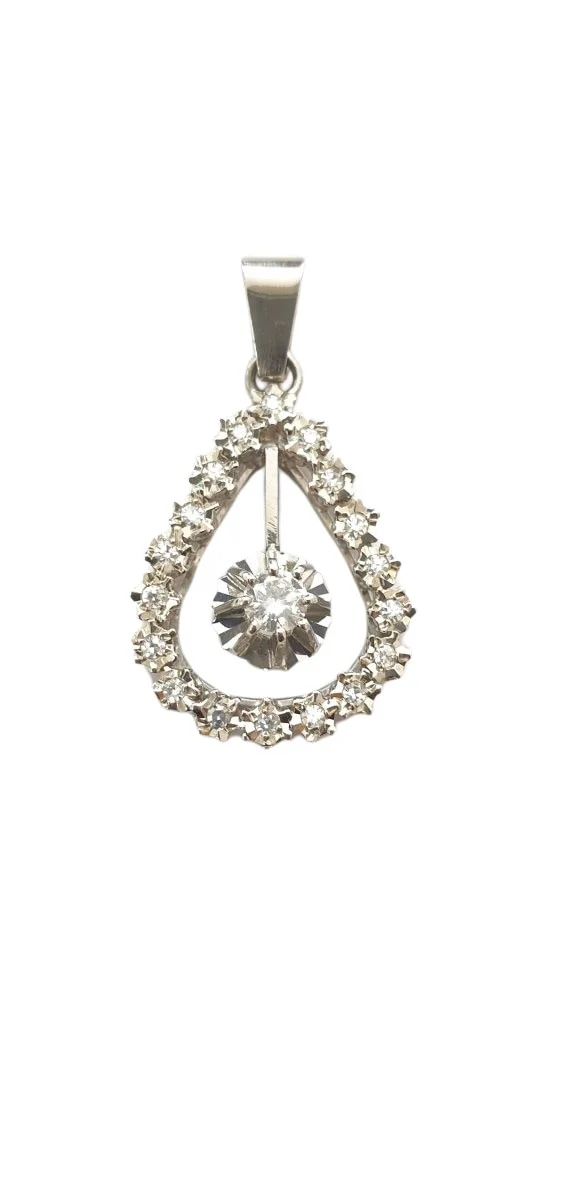 Pendentif années 50 diamants