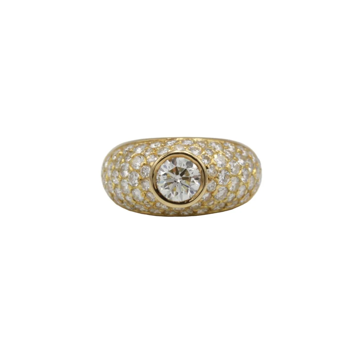 Bague or jaune 750, diamants 2.50 carats