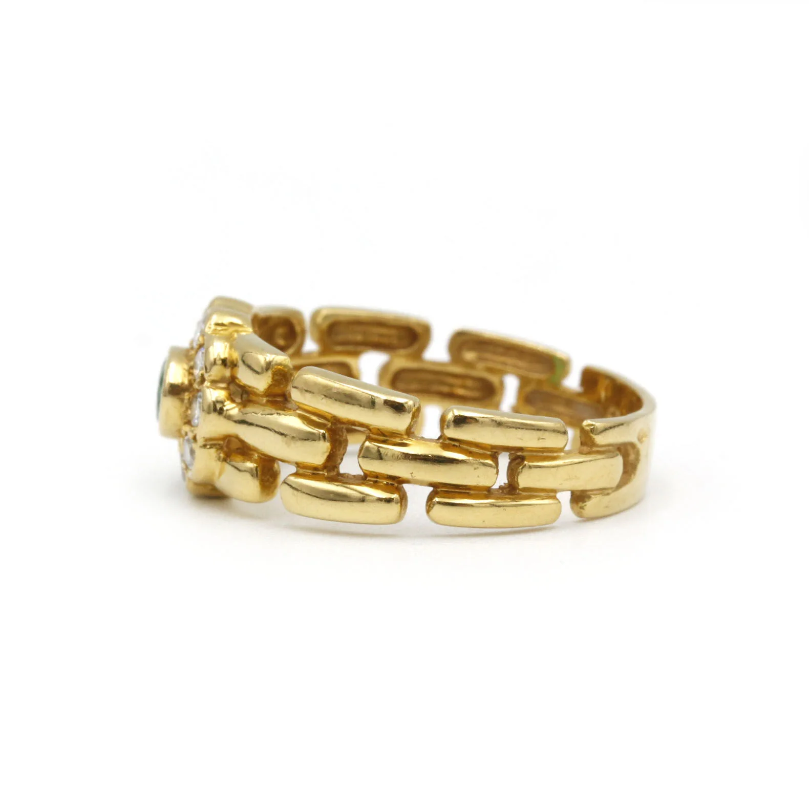 Bague rétro en or, émeraude et diamants - Image 3