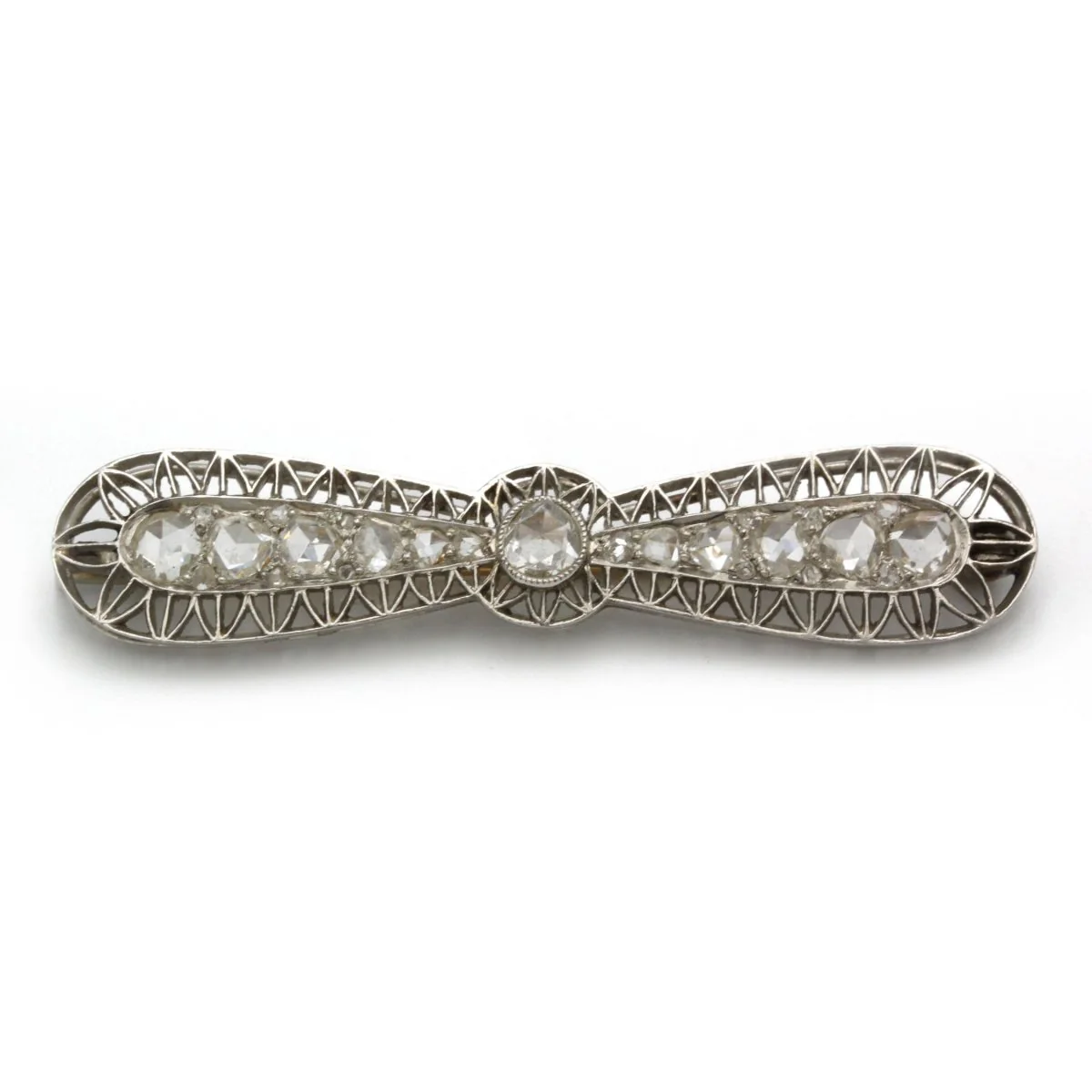 Broche Épingle en or rose, platine, et diamants