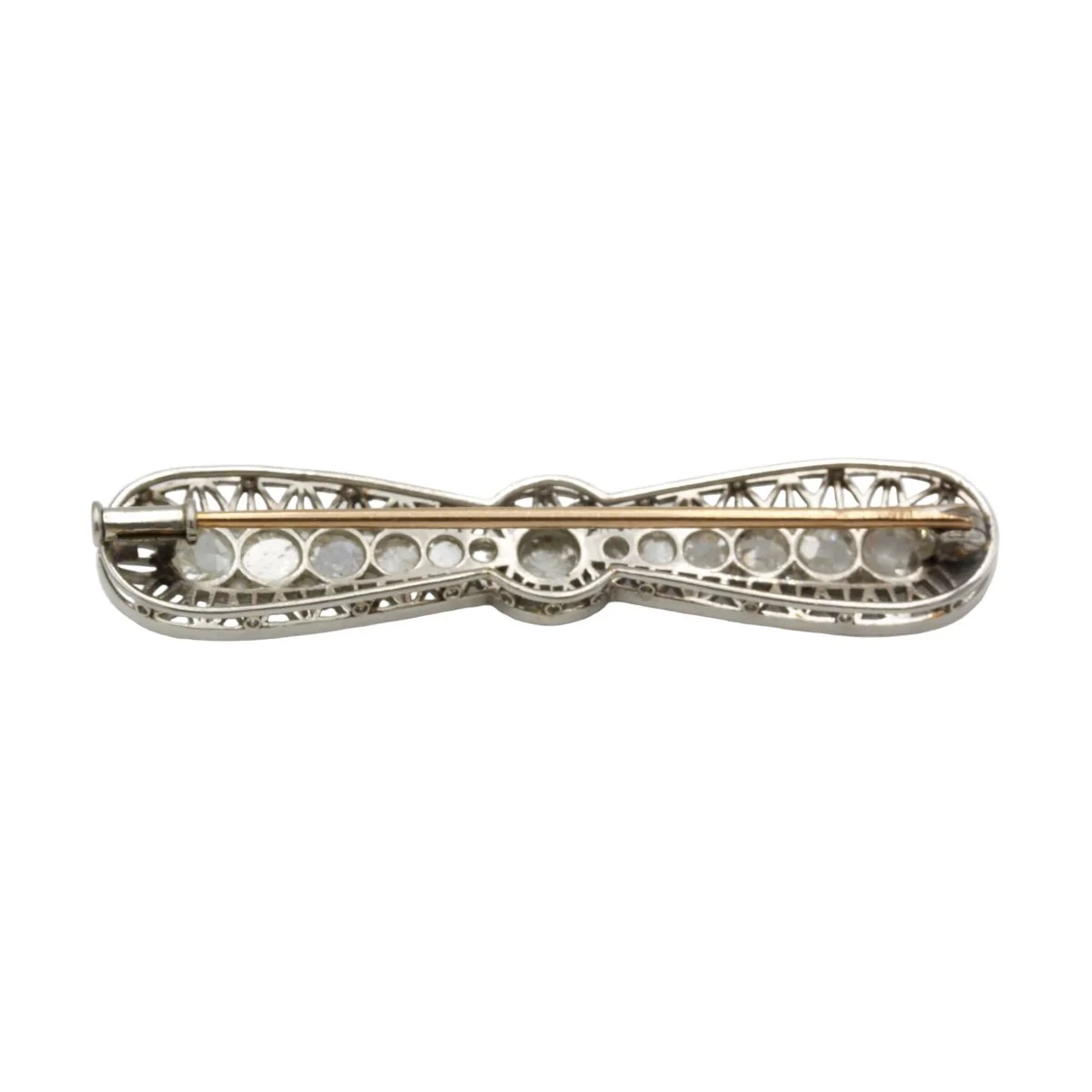 Broche Épingle en or rose, platine, et diamants - Image 2