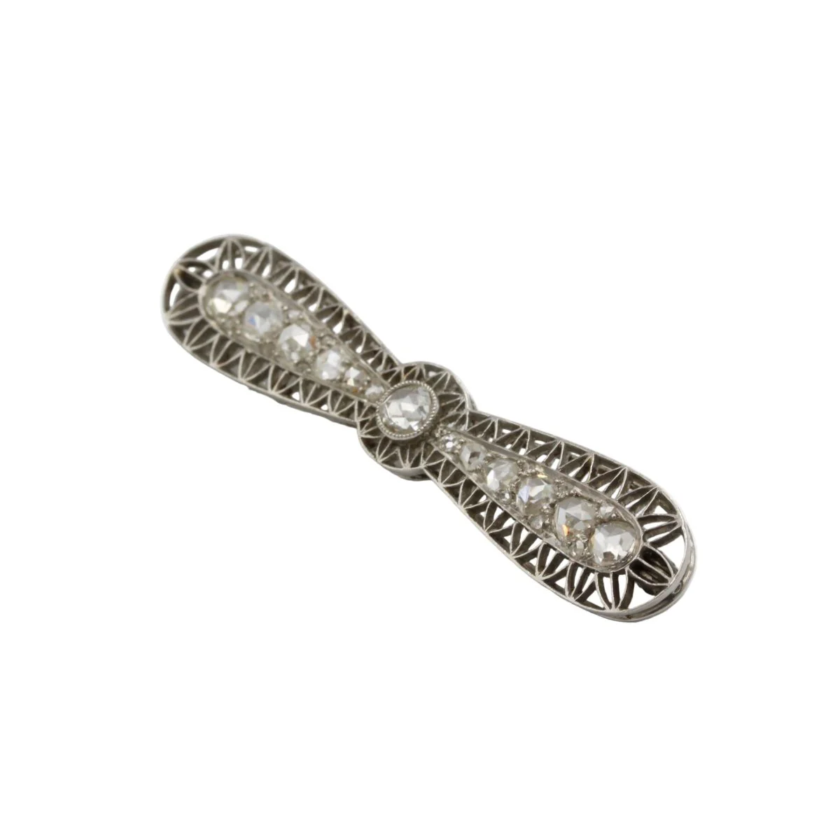 Broche Épingle en or rose, platine, et diamants - Image 4