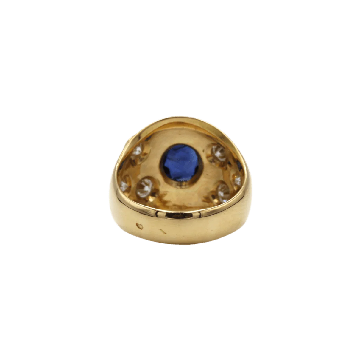 Bague Dôme en or jaune, saphir et diamants - Image 4