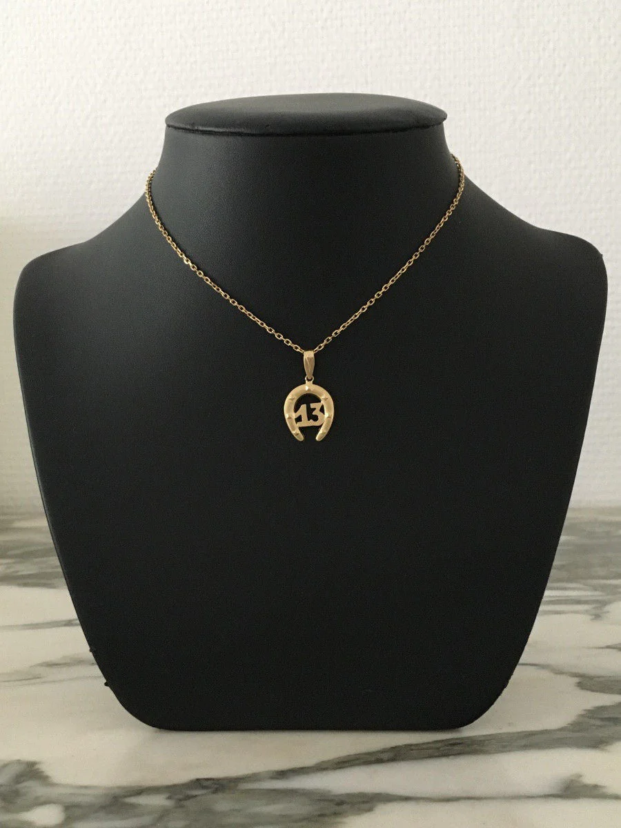 Pendentif en or jaune 18K en forme de fer à cheval - Image 5