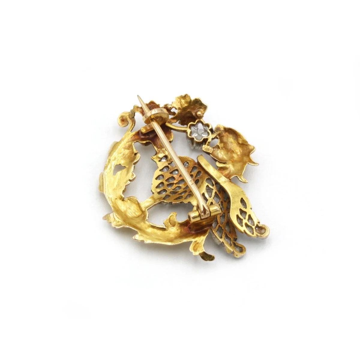Broche - Or jaune, Platine & Diamants - Image 2