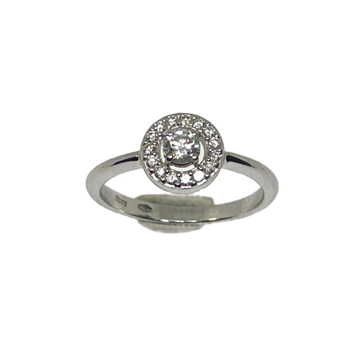 Bague Solitaire en or blanc et diamants - Image 3