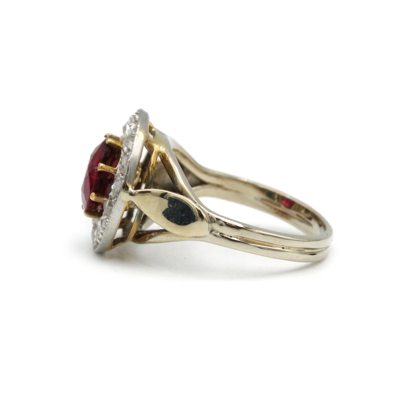 Bague - Or jaune, grenat et diamants - Image 3