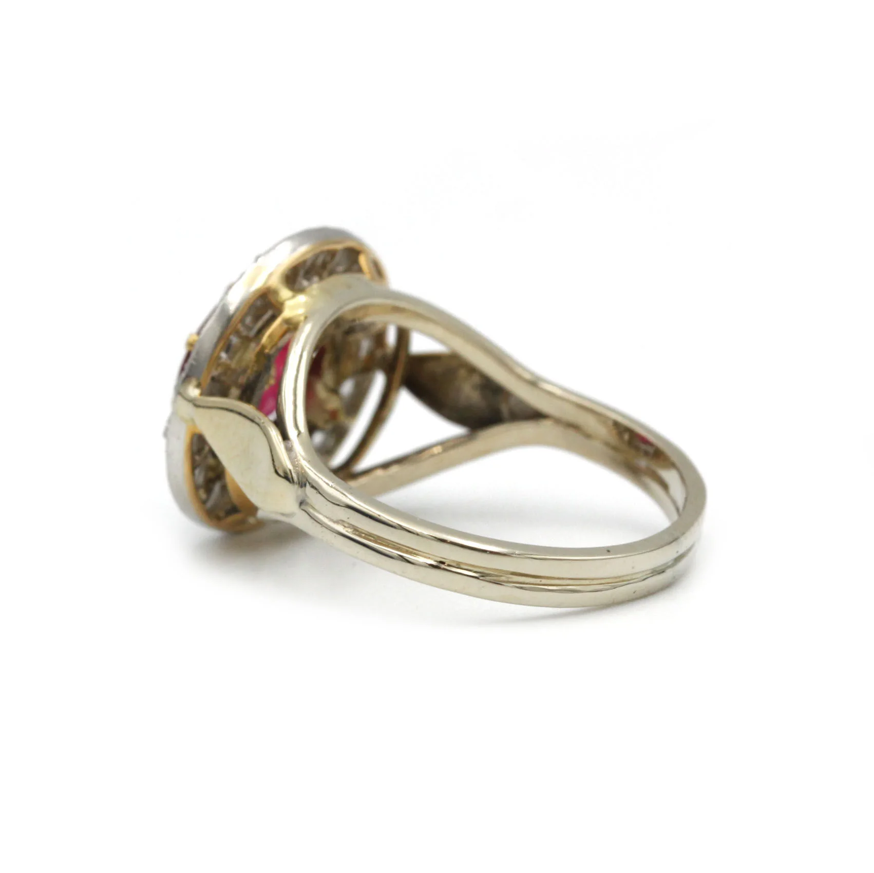 Bague - Or jaune, grenat et diamants - Image 4