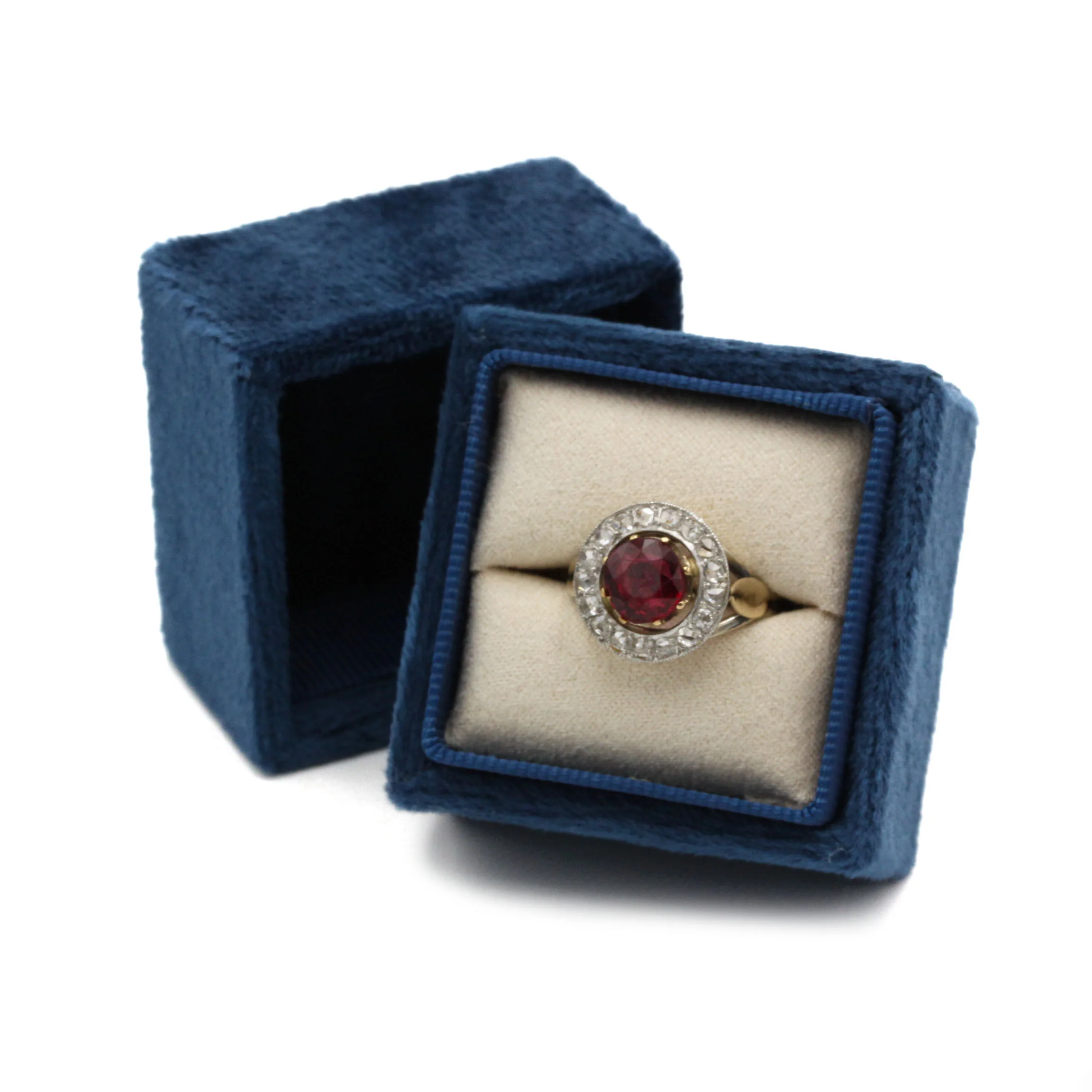 Bague - Or jaune, grenat et diamants - Image 6