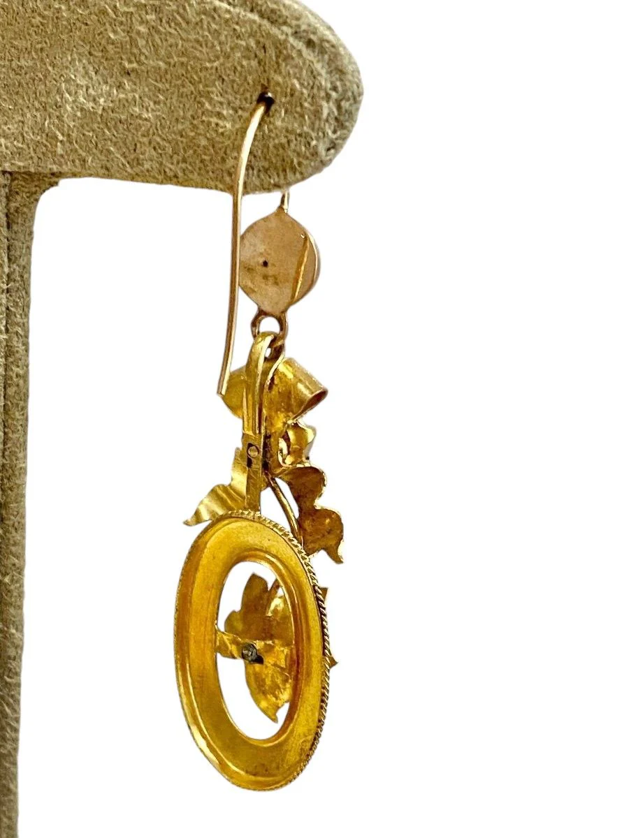 Boucles d'oreilles anciennes en or 18k - Image 3