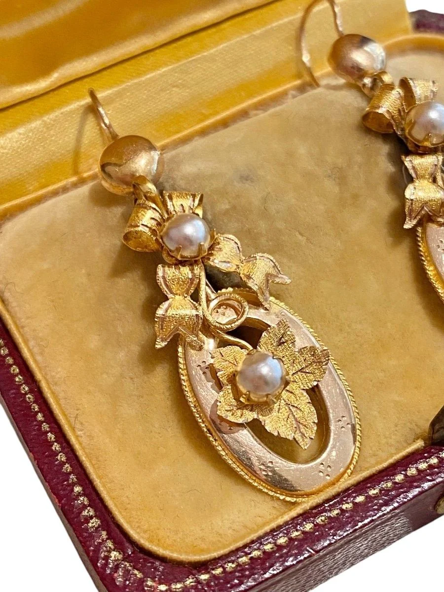 Boucles d'oreilles anciennes en or 18k - Image 5