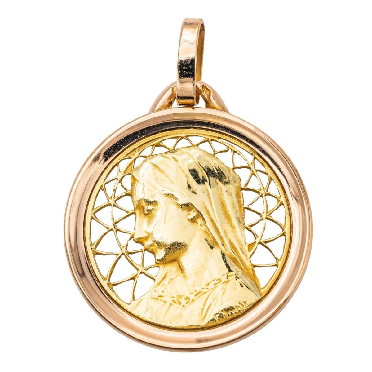 Pendentif en or jaune et or rose