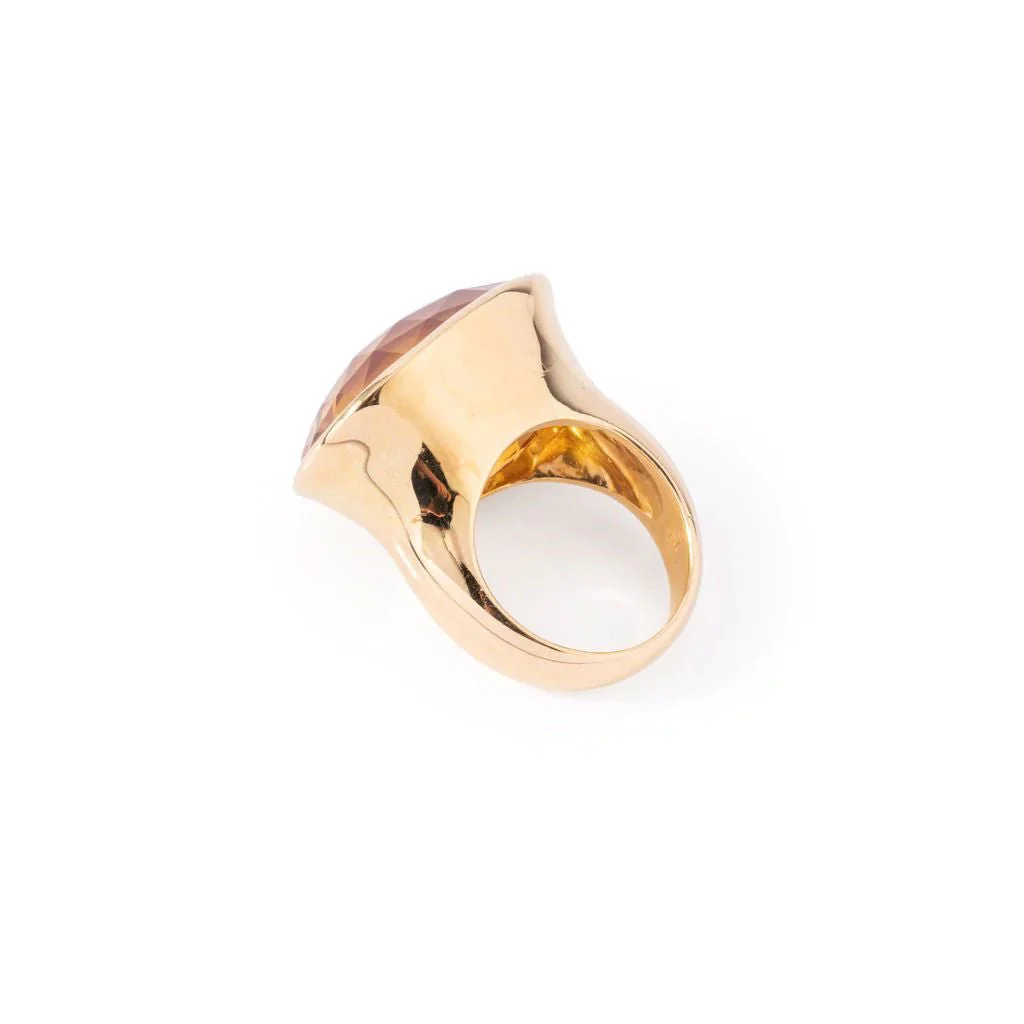 Bague en or jaune et citrine - Image 3