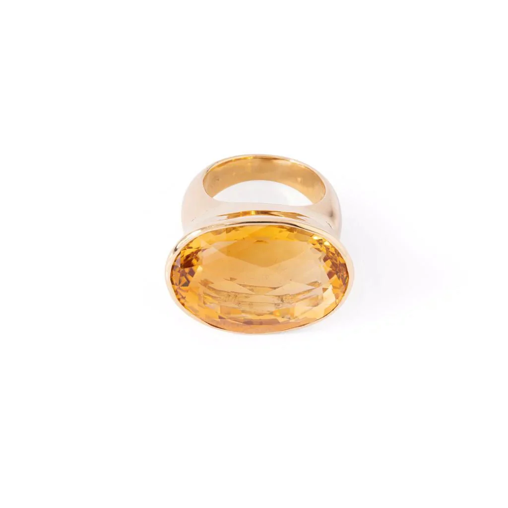 Bague en or jaune et citrine - Image 6