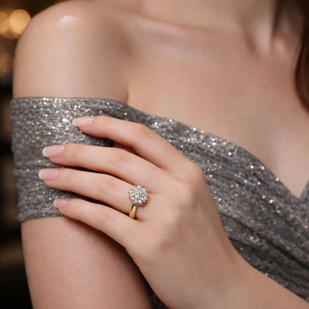 Bague en or jaune et diamant - Image 2