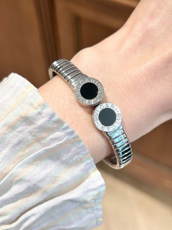 Bracelet BULGARI Bvlgari en acier et onyx - Image 4
