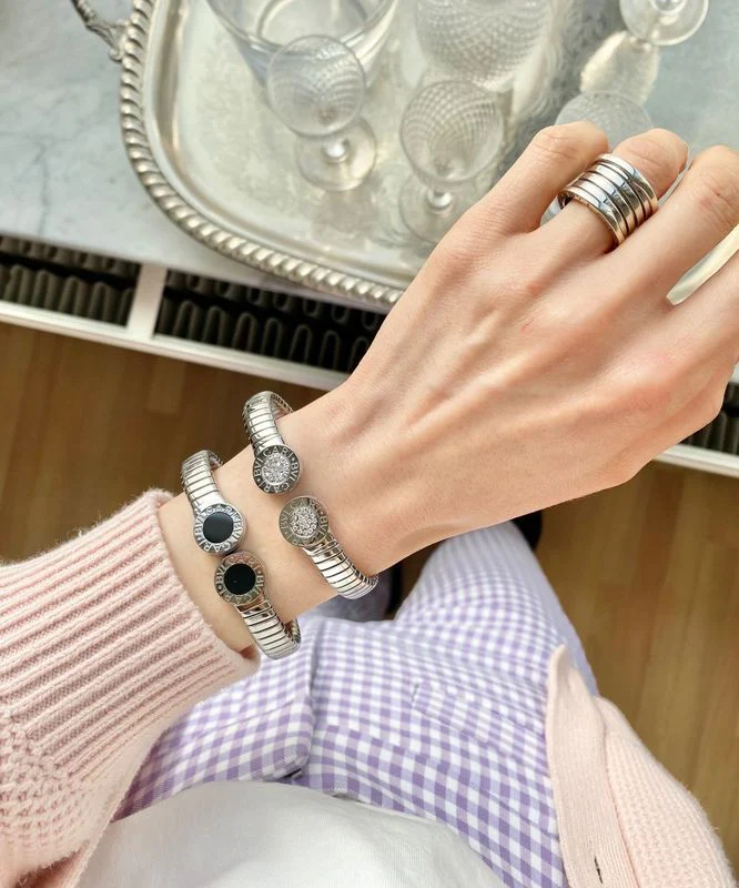 Bracelet BULGARI Bvlgari en acier et onyx - Image 5