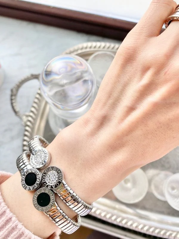 Bracelet BULGARI Bvlgari en acier et onyx - Image 6