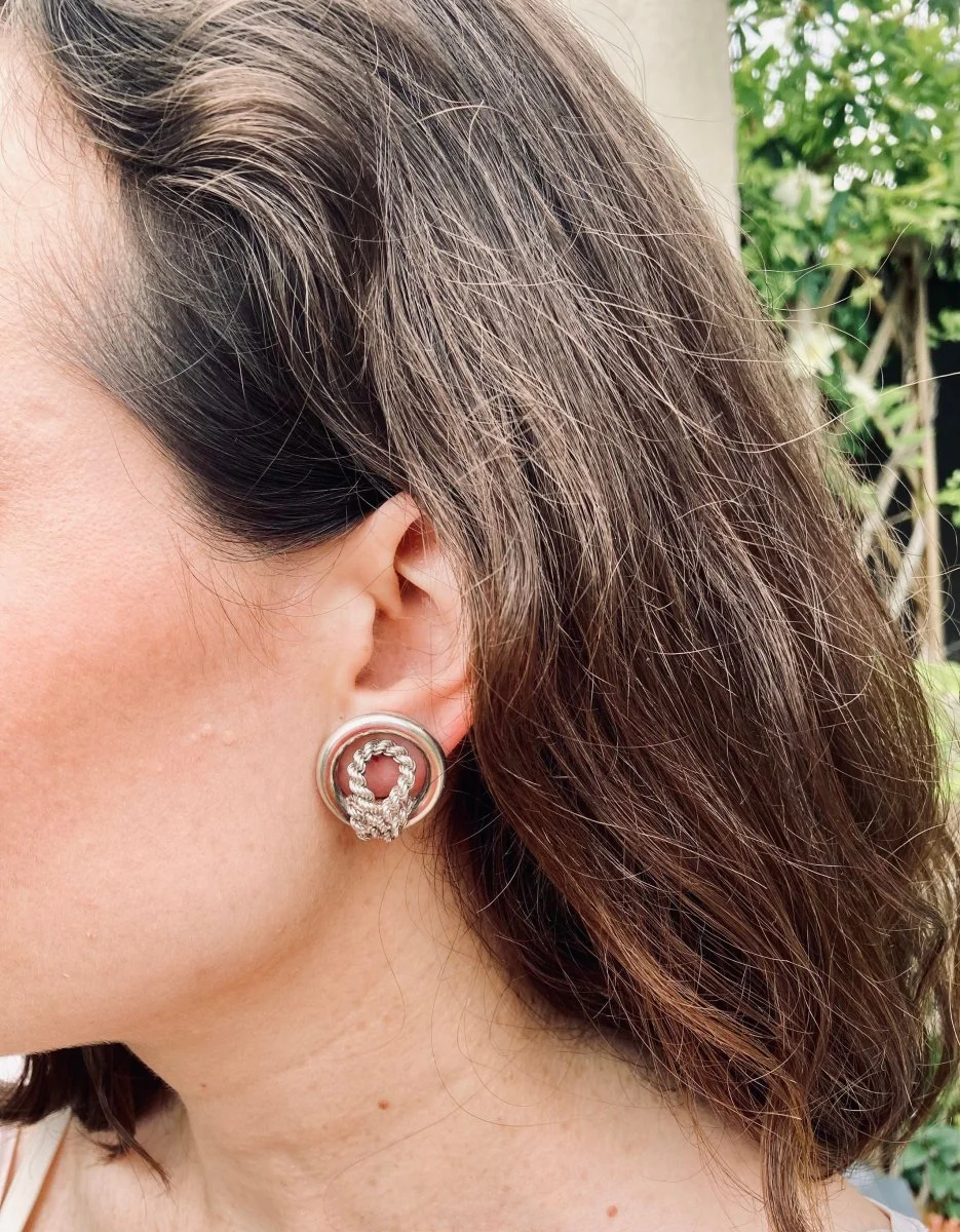Boucles d'oreilles Clips HERMÈS "Audierne", en argent - Image 2