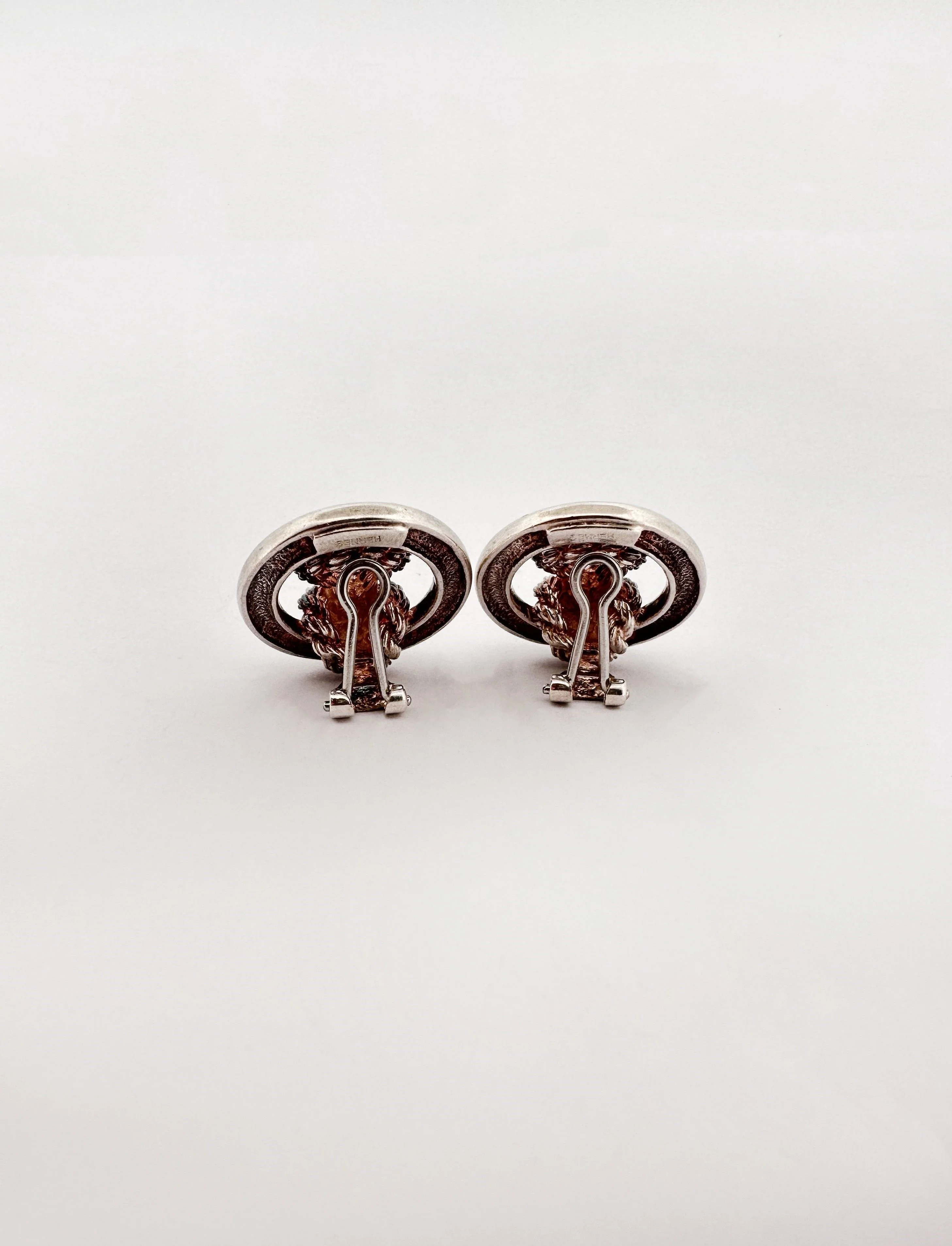 Boucles d'oreilles Clips HERMÈS "Audierne", en argent - Image 3