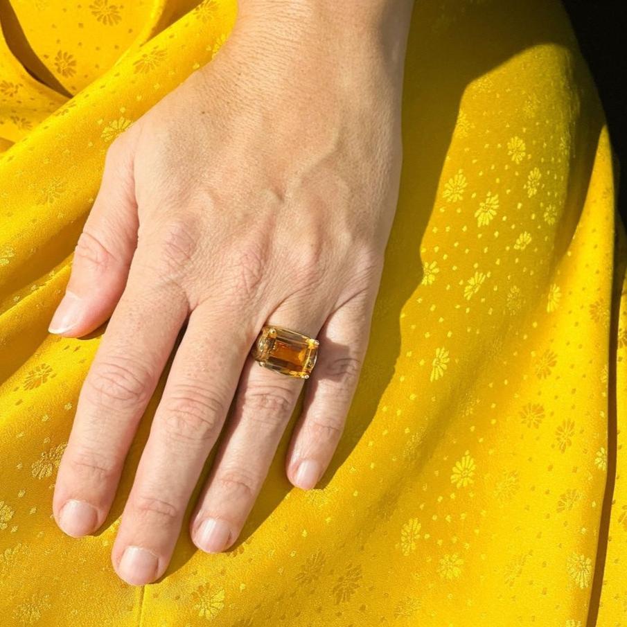 Bague Cocktail Saphir Jaune - Image 3