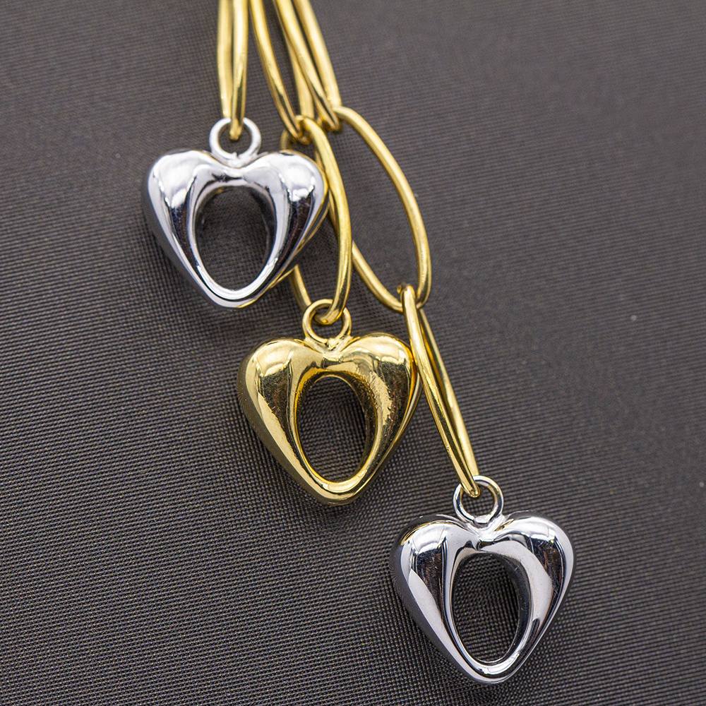 Collier en or bicolore avec des cœurs - Image 5