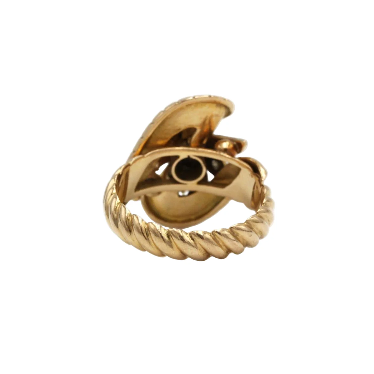 Bague en or jaune, platine, et diamants - Image 4
