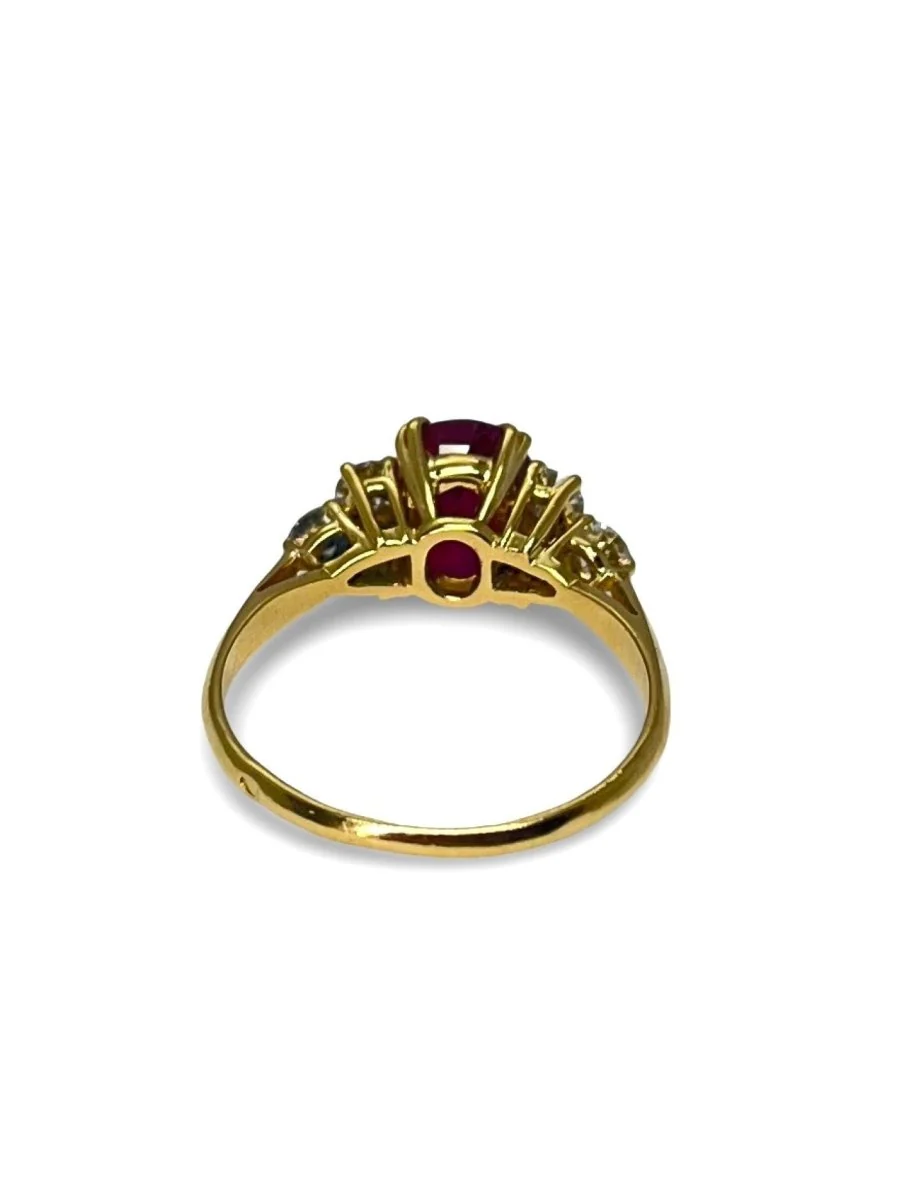 Bague or jaune rubis 2,19 ct et diamants 0,60 ct - Image 5