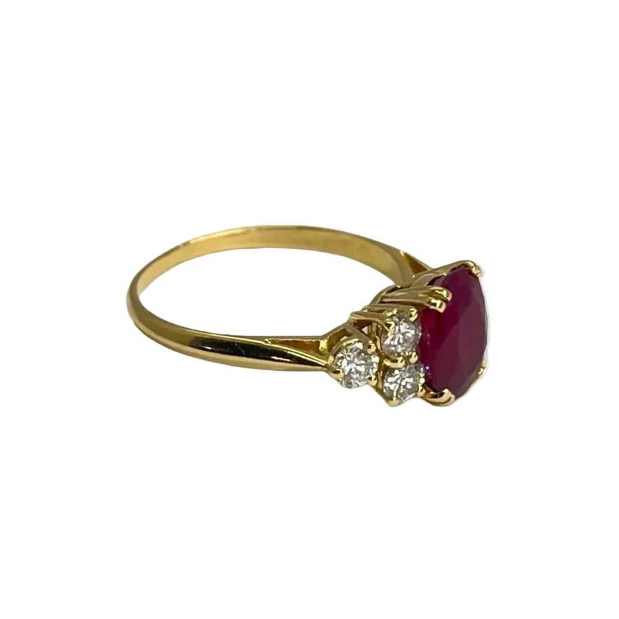 Bague or jaune rubis 2,19 ct et diamants 0,60 ct - Image 6