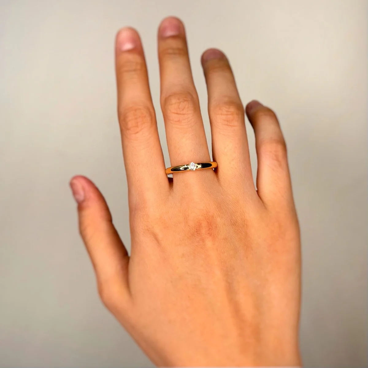 Solitaire - Or jaune & diamant 0,15 carat - Image 4
