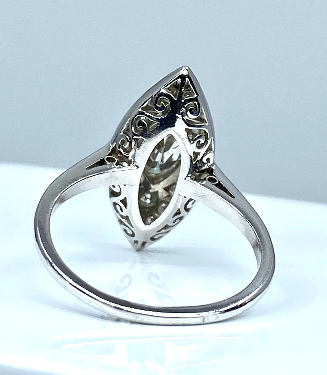 Bague marquise en platine et diamants, vers 1900 - Image 4