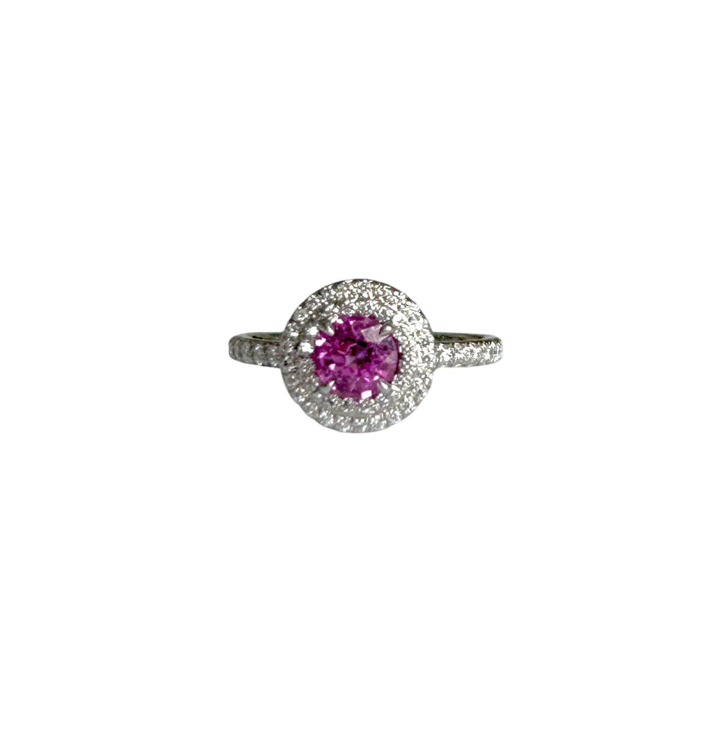 Bague TIFFANY & CO "Soleste" en platine, diamants et tourmaline rose - Image 3