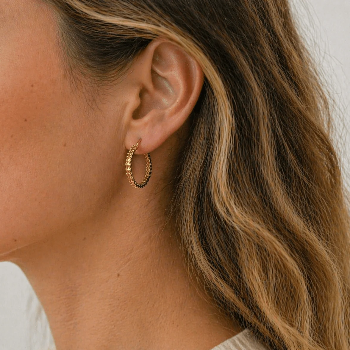 Boucles d'oreille Créoles en or jaune - Image 2