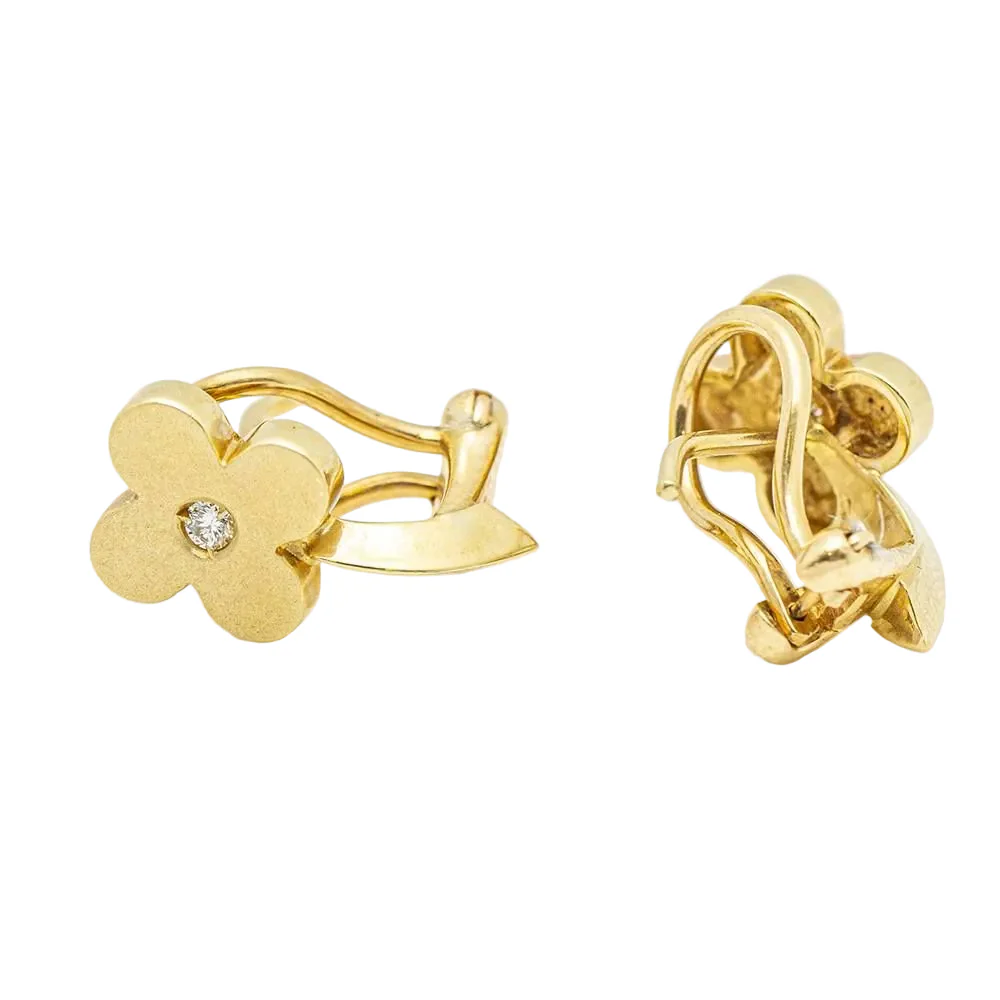 Boucles d'oreilles FLEUR en or et diamant - Image 2