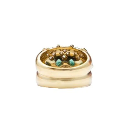 Bague Bandeau KOKIS en or jaune, émeraudes et diamants - Image 4