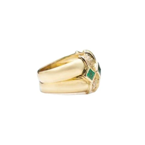 Bague Bandeau KOKIS en or jaune, émeraudes et diamants - Image 5