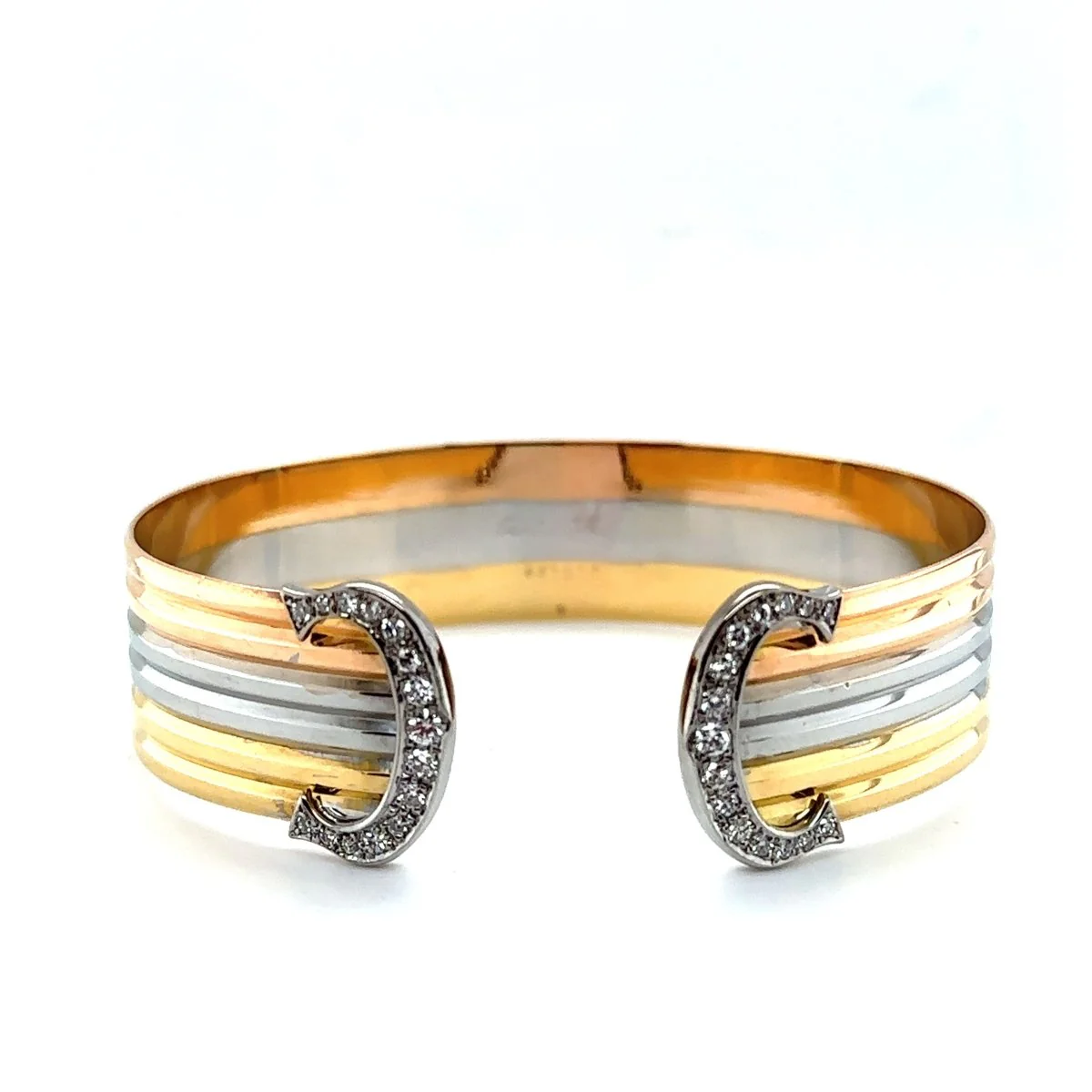 Cartier - Bracelet « DOUBLE C » - 3 ors et Diamants