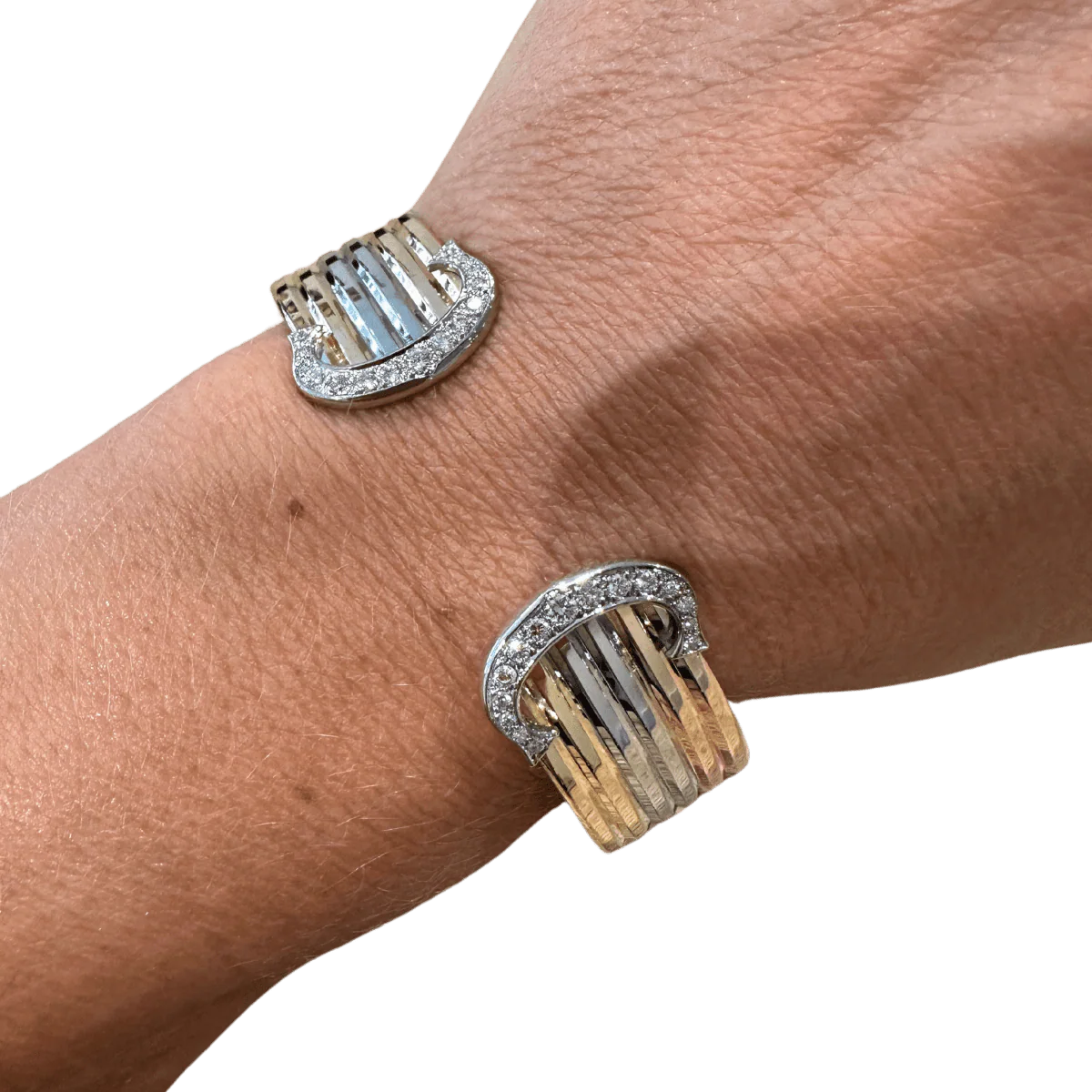 Cartier - Bracelet « DOUBLE C » - 3 ors et Diamants - Image 2
