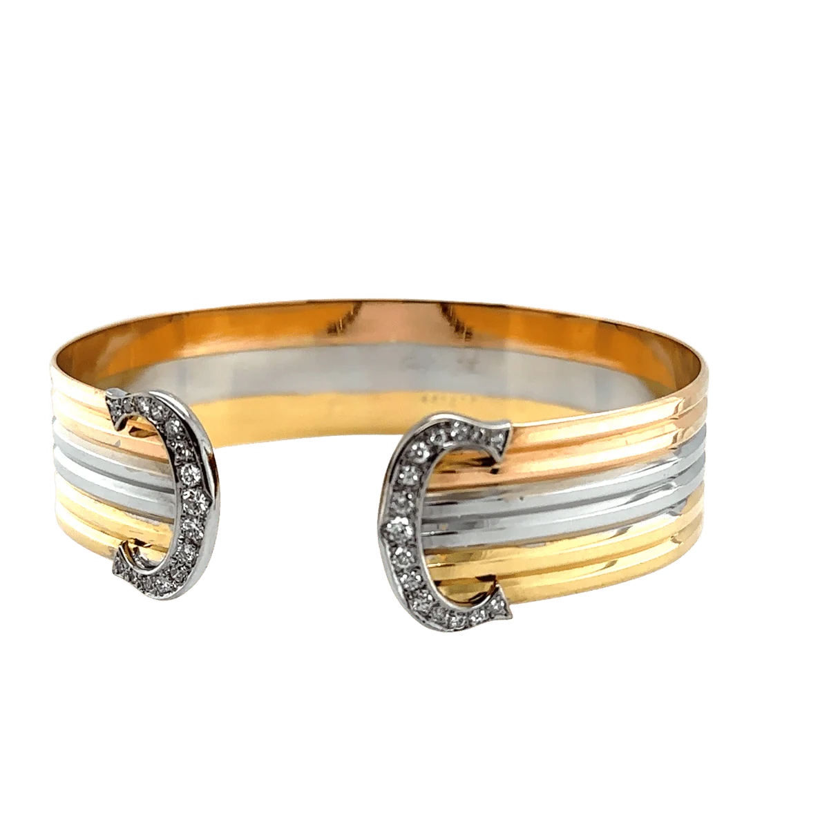 Cartier - Bracelet « DOUBLE C » - 3 ors et Diamants - Image 4