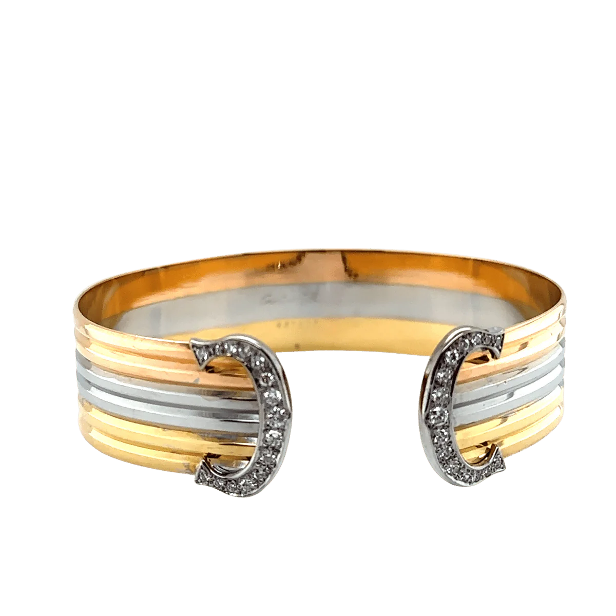 Cartier - Bracelet « DOUBLE C » - 3 ors et Diamants - Image 6