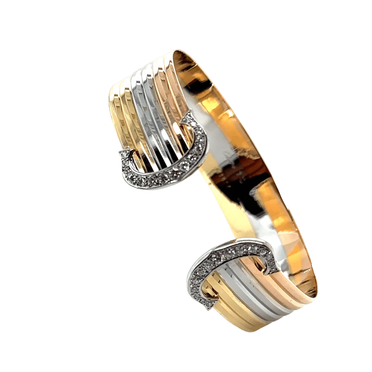 Cartier - Bracelet « DOUBLE C » - 3 ors et Diamants - Image 7