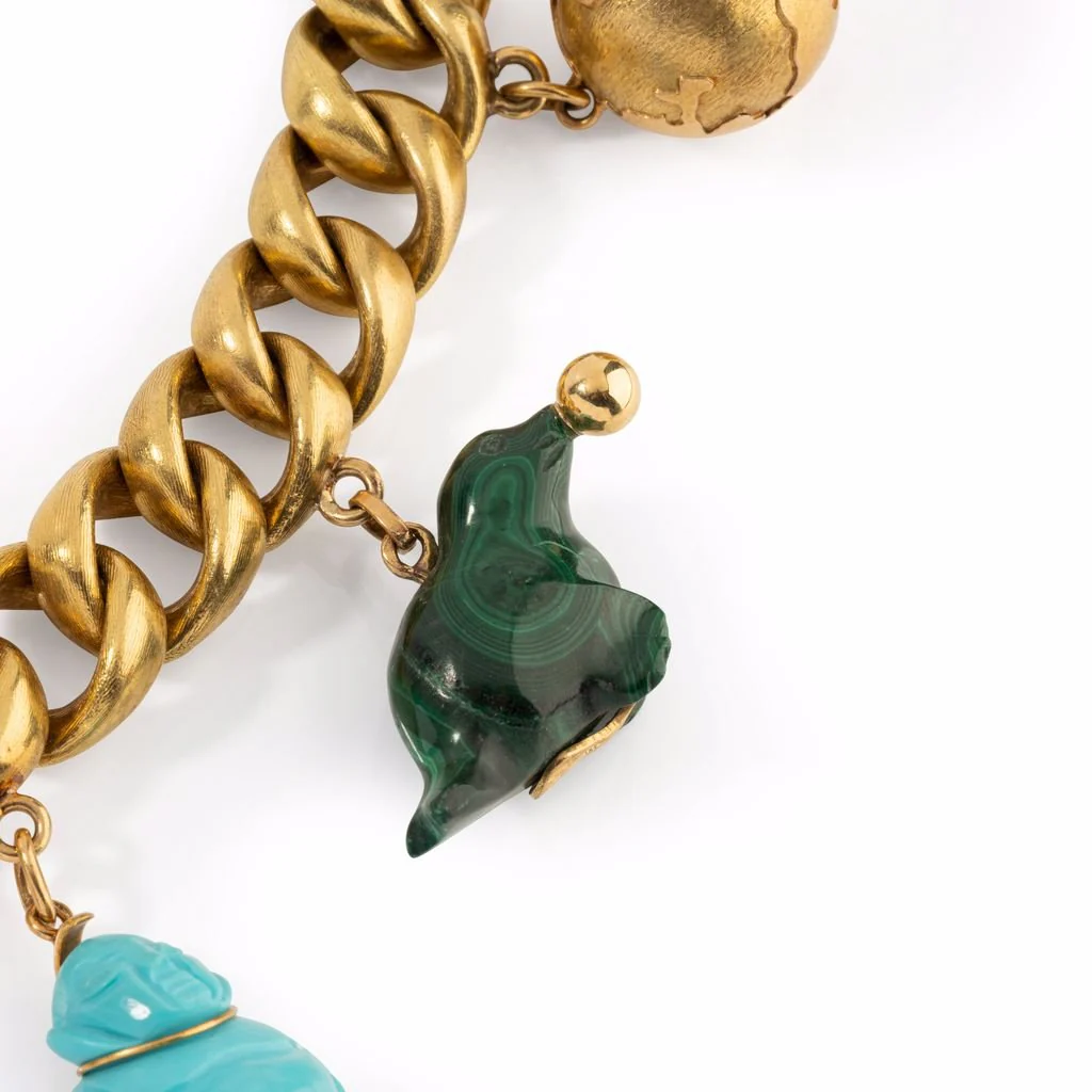 Bracelet charms en or jaune avec 5 breloques venitiennes - Image 2