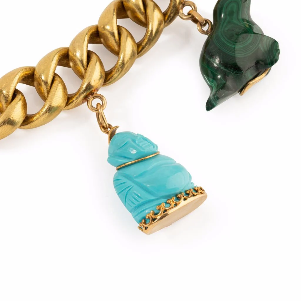 Bracelet charms en or jaune avec 5 breloques venitiennes - Image 3
