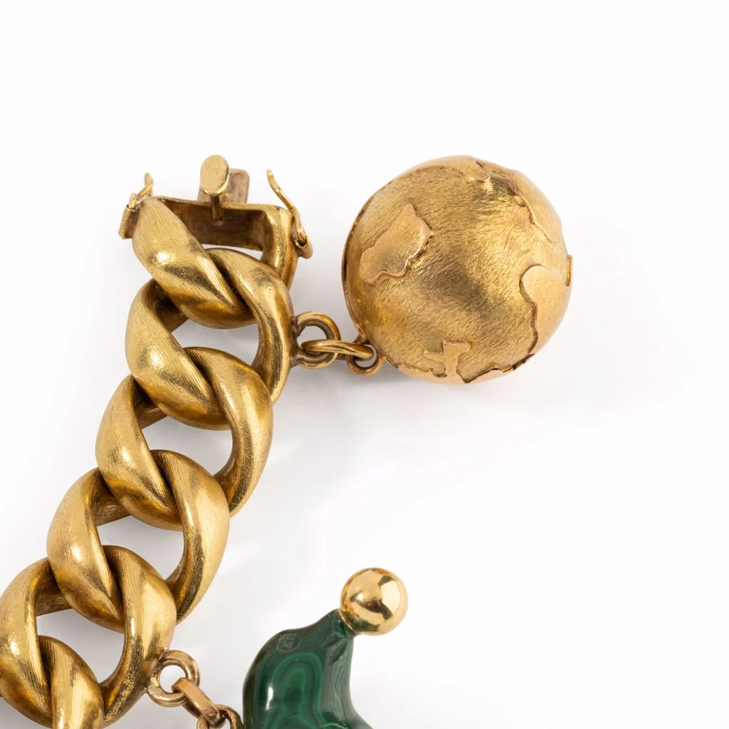 Bracelet charms en or jaune avec 5 breloques venitiennes - Image 6