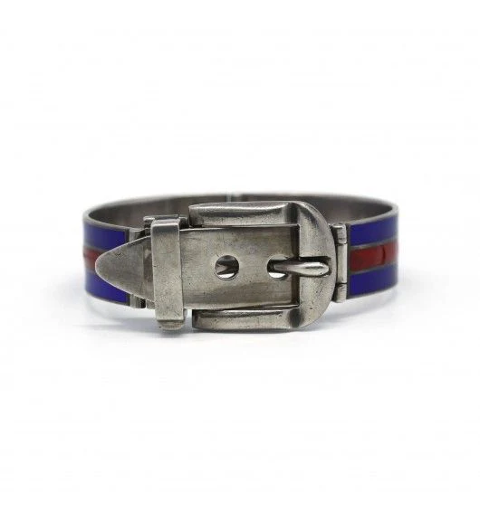 Bracelet ceinture GUCCI en argent et émail