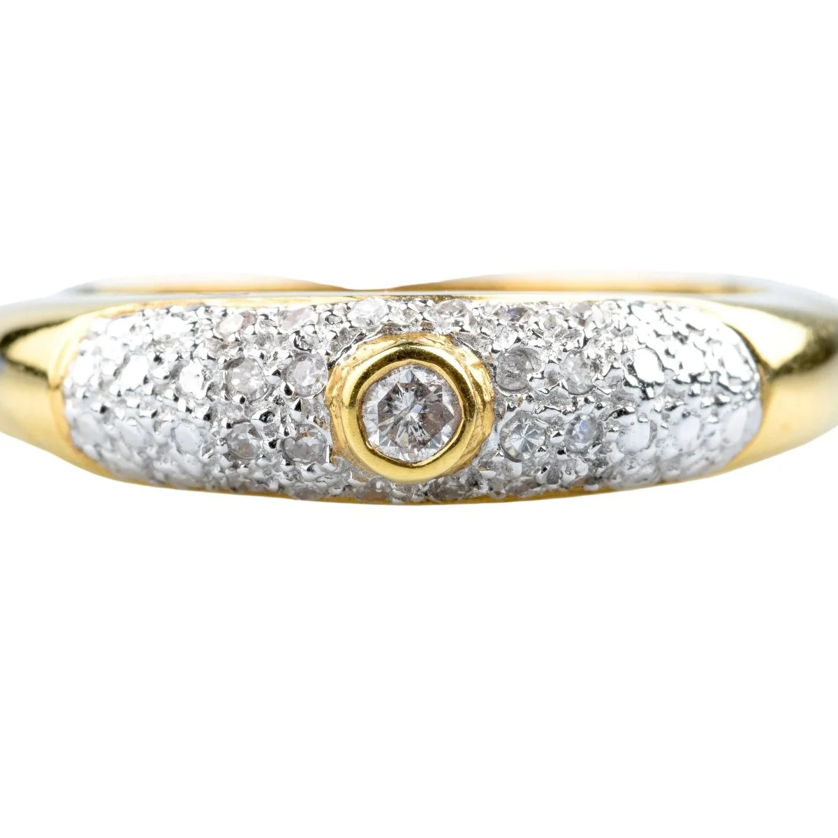 Bague Jonc en or jaune et diamants
