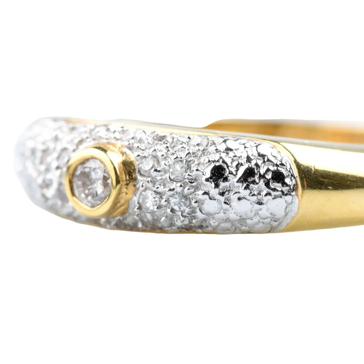 Bague Jonc en or jaune et diamants - Image 2