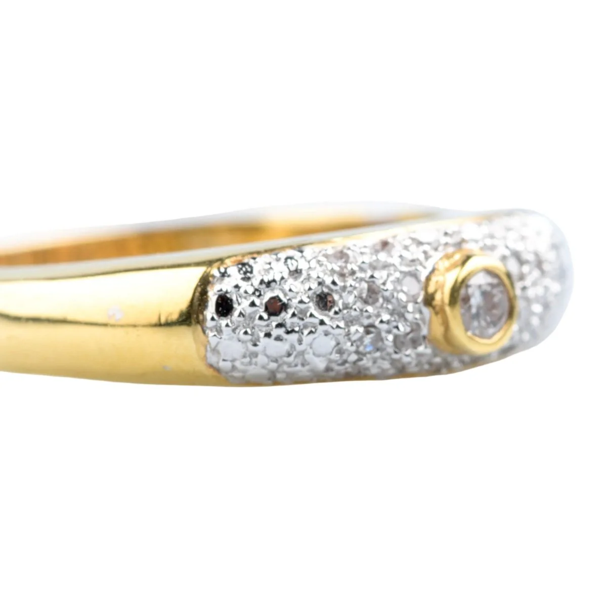 Bague Jonc en or jaune et diamants - Image 4