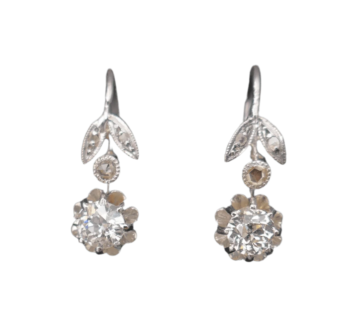 Boucles d'oreilles en or blanc et diamants